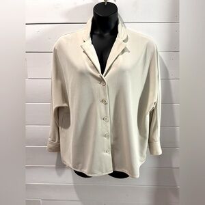 💛 NWOT VERO by Véronique Cloutier – Oversized Cream Blouse – Size 16